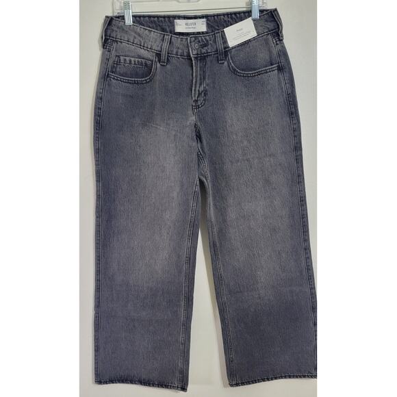 Hollister Jeans Womens 6 Short 28W Low-Rise Relaxed Baggy Jeans Faded Black NWT - Picture 1 of 8